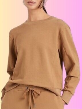 Banana Republic French Terry Crewneck Sweatshirt - tan - Size S